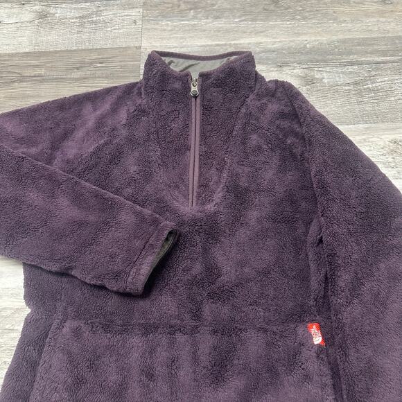 The North Face Purple Womens Small 1/4 Zip Mock Neck Soft Fleece Pullover Jacket - Picture 1 of 8